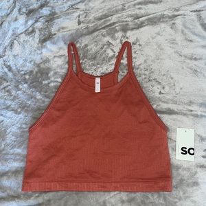 Coral Cropped Tank Top Size L